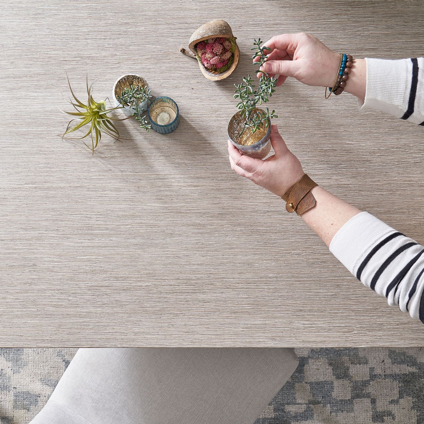 Image of greenery on a dining table