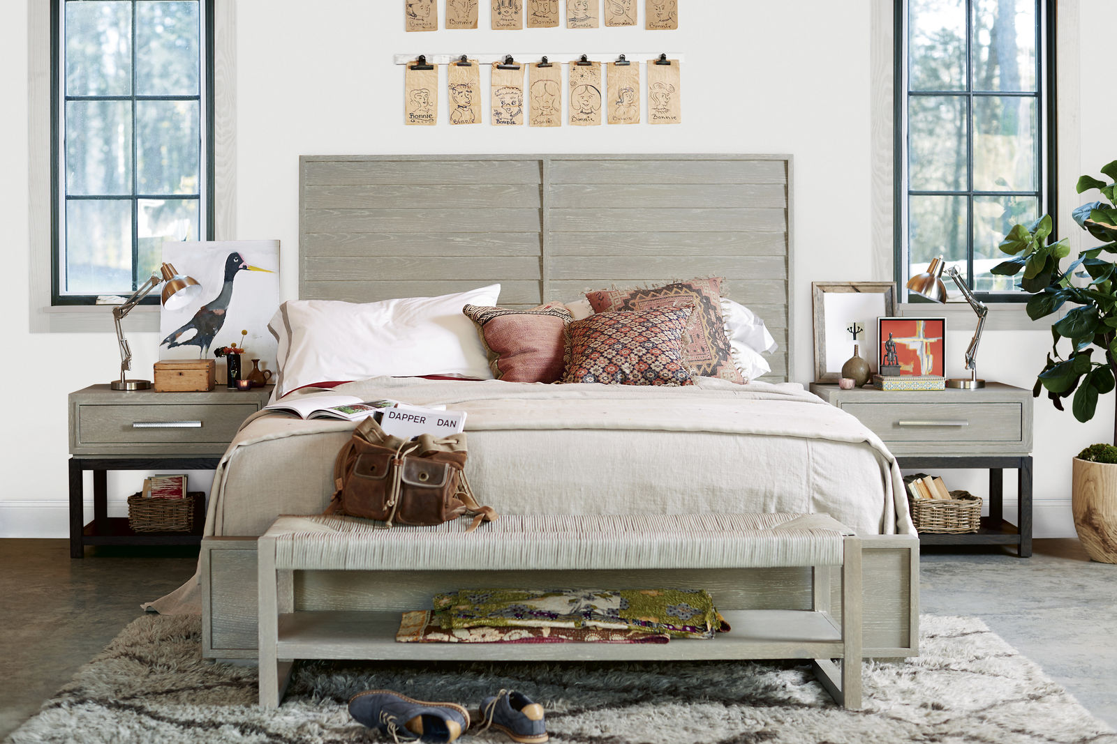 Bedroom with bed and two nightstands